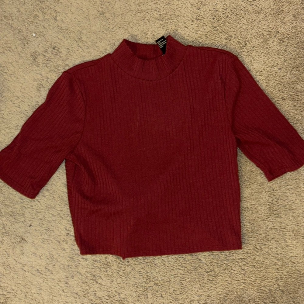 Forever21 dark pink tie back top — size L